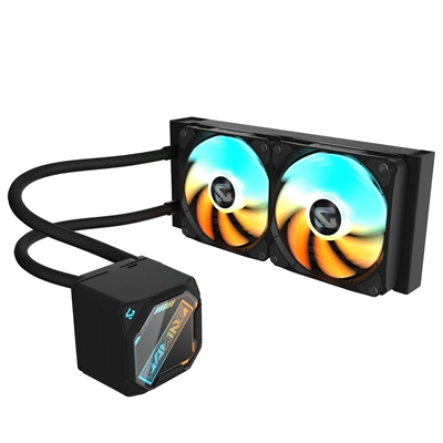 GIGABYTE GP-GIGABYTE Gaming 240 All-in-One Liquid CPU Cooler with 240mm Radiator, ARGB Lighting, Teflon Tubing and Magnetic Rotating Cover - Image 3