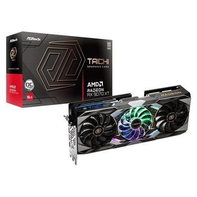 ASRock AMD Radeon RX 9070 XT Taichi 16GB OC GDDR6 Graphics Card, 4096 Streams, 3100MHz Boost Clock, Triple Fan, 3x DisplayPorts / 1x HDMI Port - Image 3
