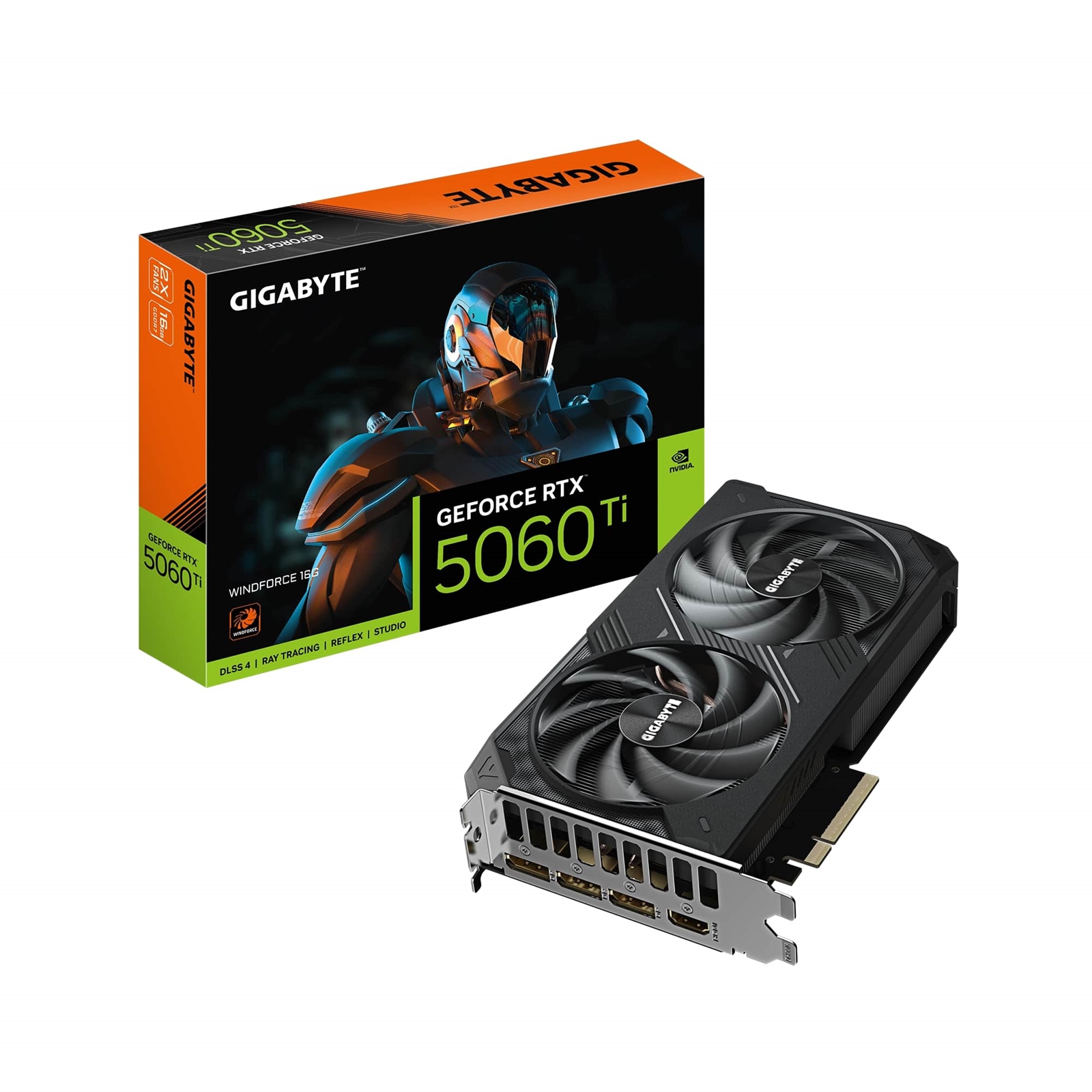 GeForce RTX 5060 Ti WINDFORCE 16GB GDDR7 Graphics Card, 4608 CUDA Cores, 2572 MHz Core Clock, Dual Fan, 3x DisplayPorts / 1x HDMI Port - Image 3
