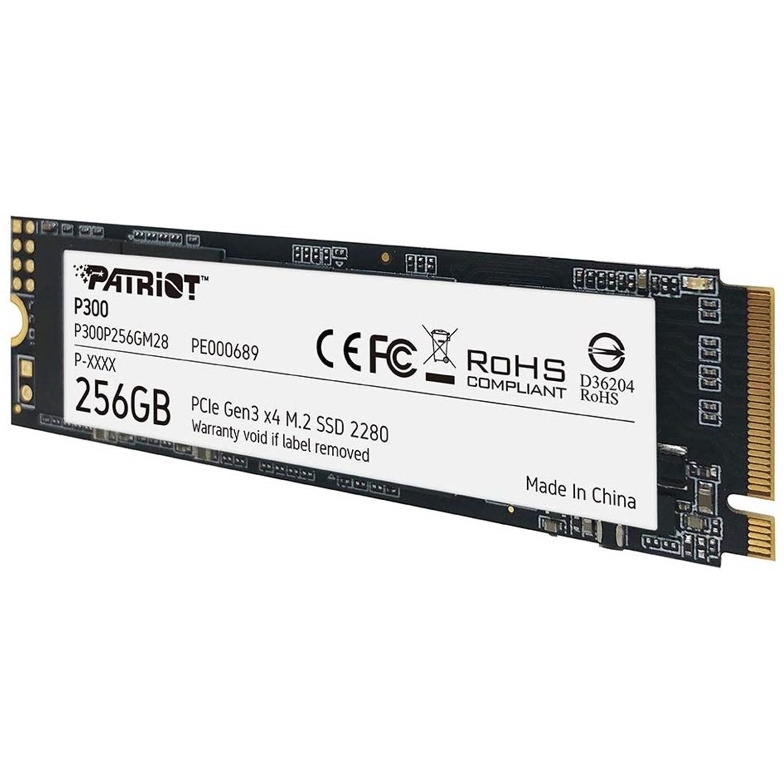 Patriot P300 (P300P256GM28) 256GB NVMe SSD, M.2 Interface, PCIe Gen3, 2280, Read 1700MB/s, Write 1100MB/s, 3 Year Warranty - Image 4