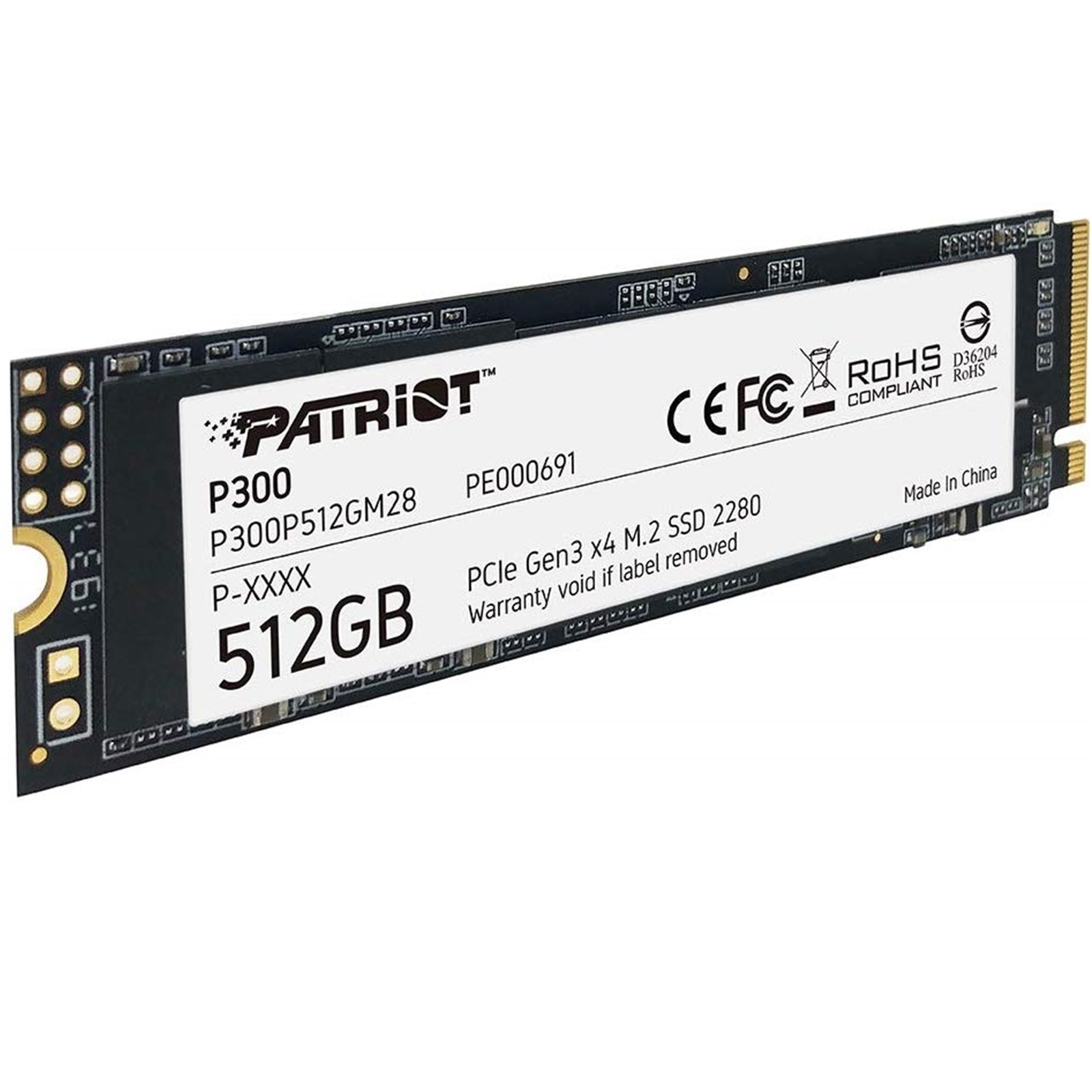 Patriot P300 (P300P512GM28) 512GB NVMe SSD, M.2 Interface, PCIe Gen3, 2280, Read 1700MB/s, Write 1100MB/s, 3 Year Warranty - Image 4
