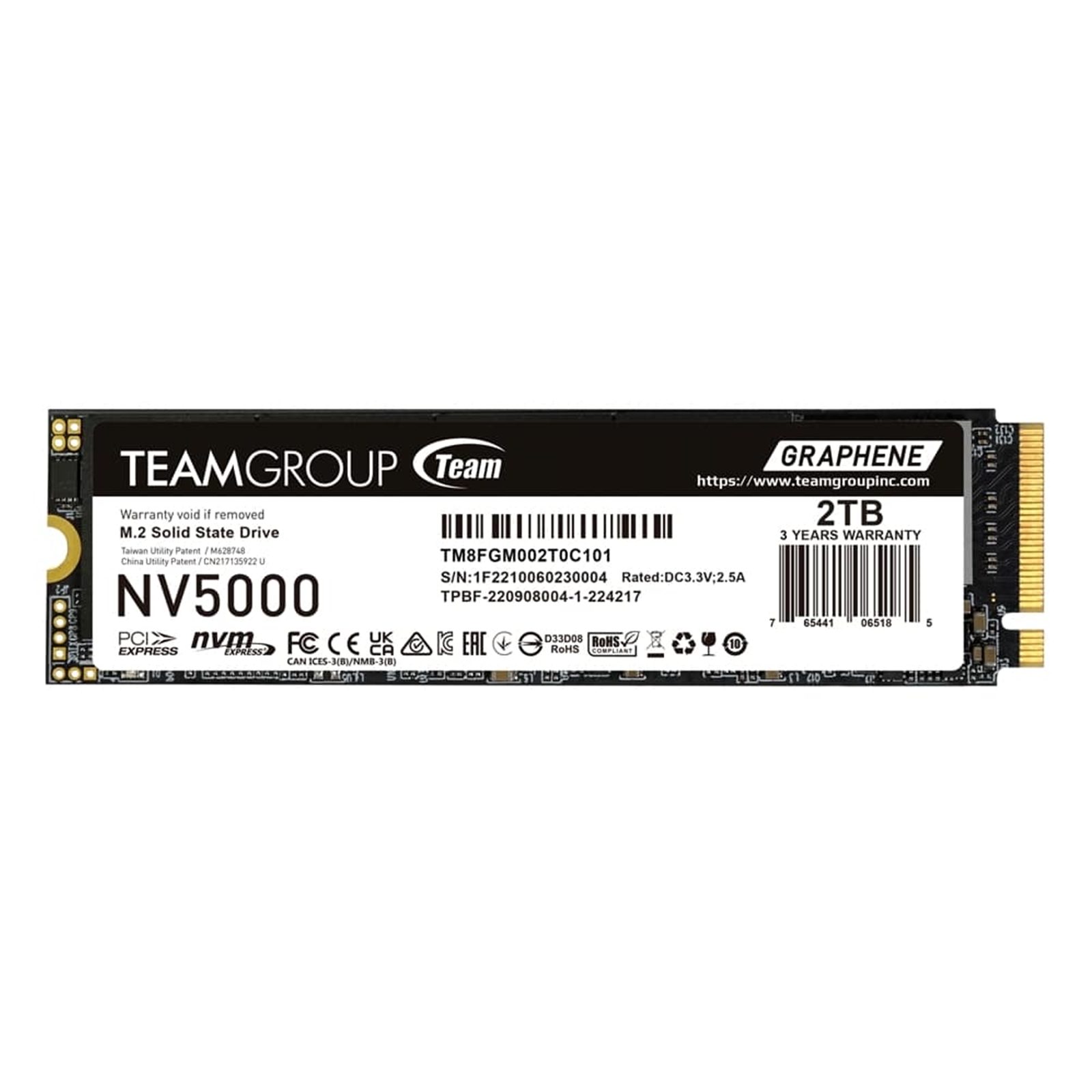Team NV5000 (TM8FGM002T0C101) 2TB M.2 Interface, PCIe Gen4x4 with NVMe, 2280, Read 4500MB/s, Write 1900MB/s, 3 Year Warranty - Image 3