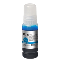 InkLab 103 Epson Compatible EcoTank Cyan ink bottle - Image 2