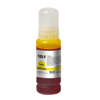 InkLab 103 Epson Compatible EcoTank Yellow ink bottle - Image 3