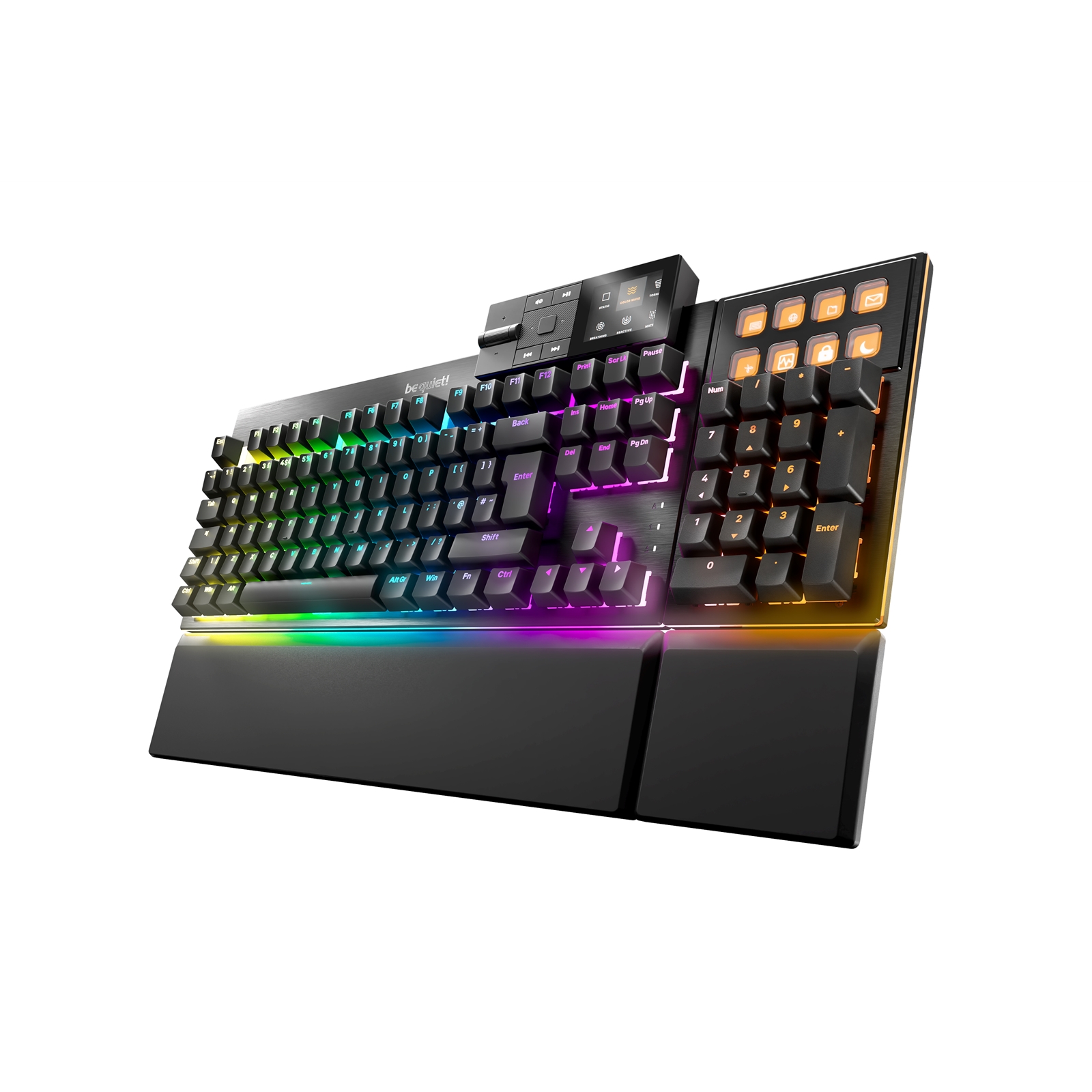 Be Quiet! Dark Mount Silent Linear Modular ARGB Gaming Keyboard with 8 Customisable Display Keys, Silent Linear Orange Switches, Detachable Numpad & Stream Dock - Image 3