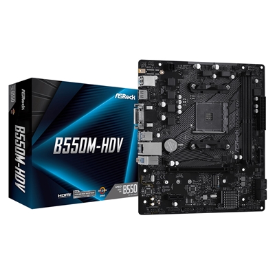 ASRock B550M-HDV AMD AM4 Socket Motherboard, Micro-ATX, 2x DDR4 Slots, 1x M.2 Socket, GbE LAN, 1x D-Sub / 1x DVI-D / 1x HDMI Port - Image 3