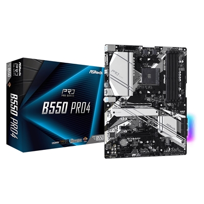 ASRock B550 Pro4 AMD AM4 Socket Motherboard, ATX, 4x DDR4 Slots, 2x M.2 Sockets, GbE LAN, 1x D-Sub / 1x HDMI Port - Image 3