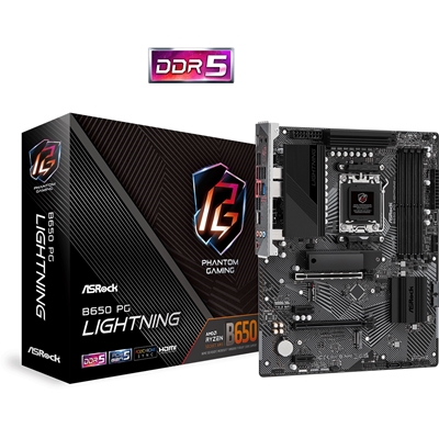 ASRock B650 PG Lightning AMD AM5 Socket Motherboard, ATX, 4x DDR5 Slots, 3x M.2 Sockets, Fitted I/O Shield, 2.5GbE LAN, 1x HDMI Port - Image 2