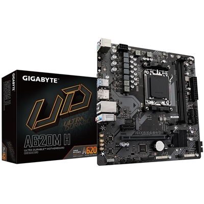 Gigabyte A620M H Ultra Durable AMD AM5 Socket Motherboard, Micro-ATX, 2x DDR5 Slots, 1x M.2 Socket, GbE LAN, 1x DisplayPort / 1x HDMI Port - Image 3