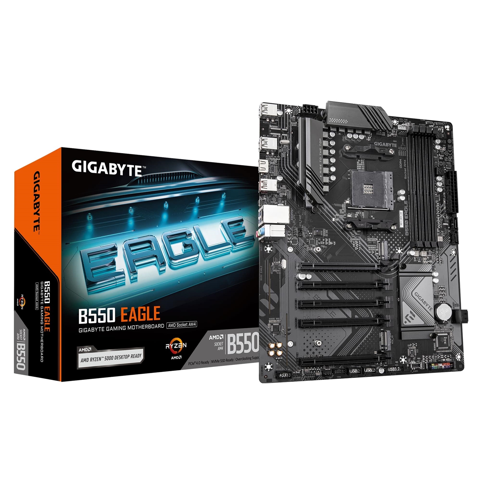 Gigabyte B550 EAGLE AMD AM4 Socket Motherboard, ATX, 4x DDR4 Slots, 2x M.2 Sockets, GbE LAN, 1x HDMI Port - Image 3