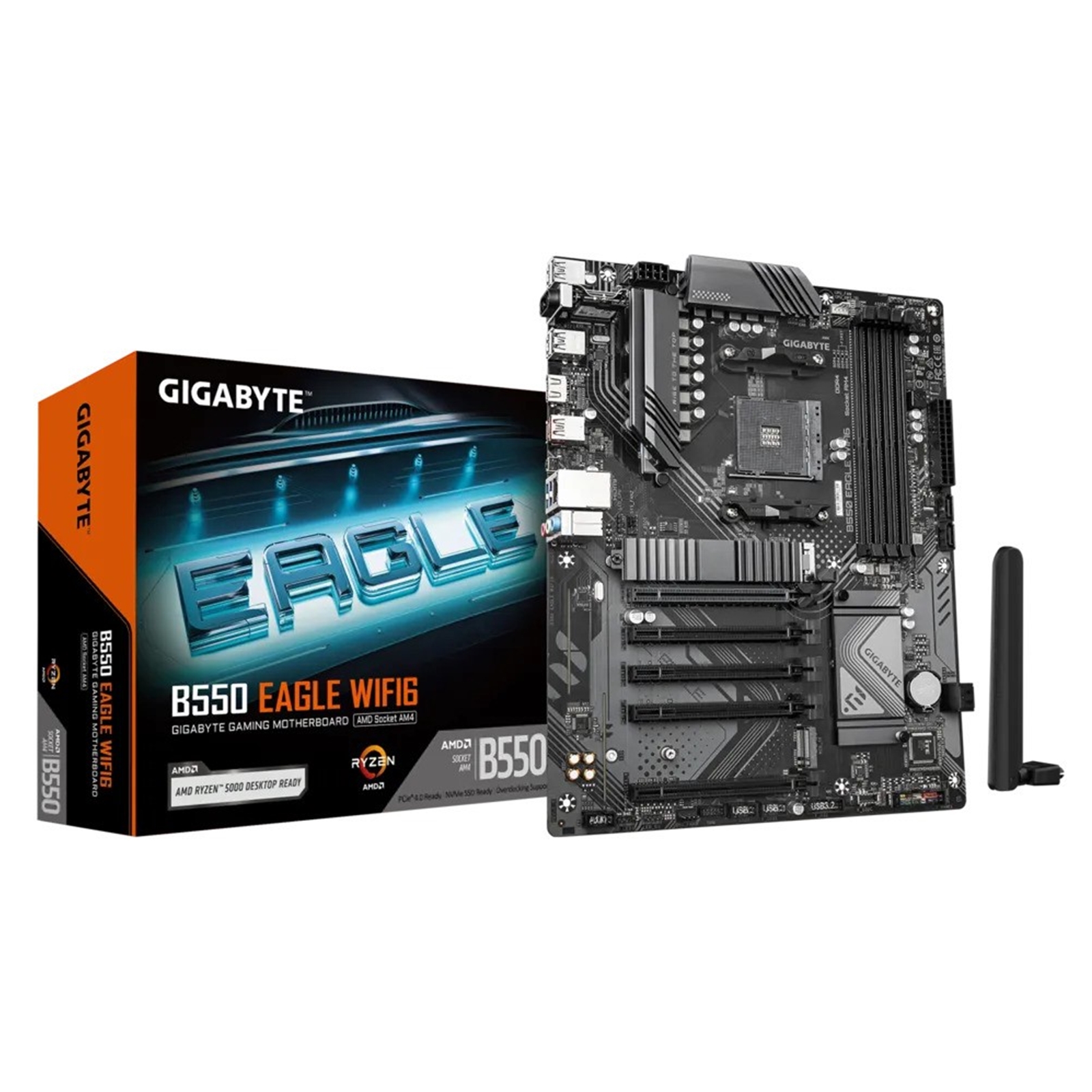 Gigabyte B550 EAGLE WIFI6 AMD AM4 Socket Motherboard, ATX, 4x DDR4 Slots, 2x M.2 Sockets, GbE LAN, Wi-Fi 6, 1x HDMI Port - Image 3