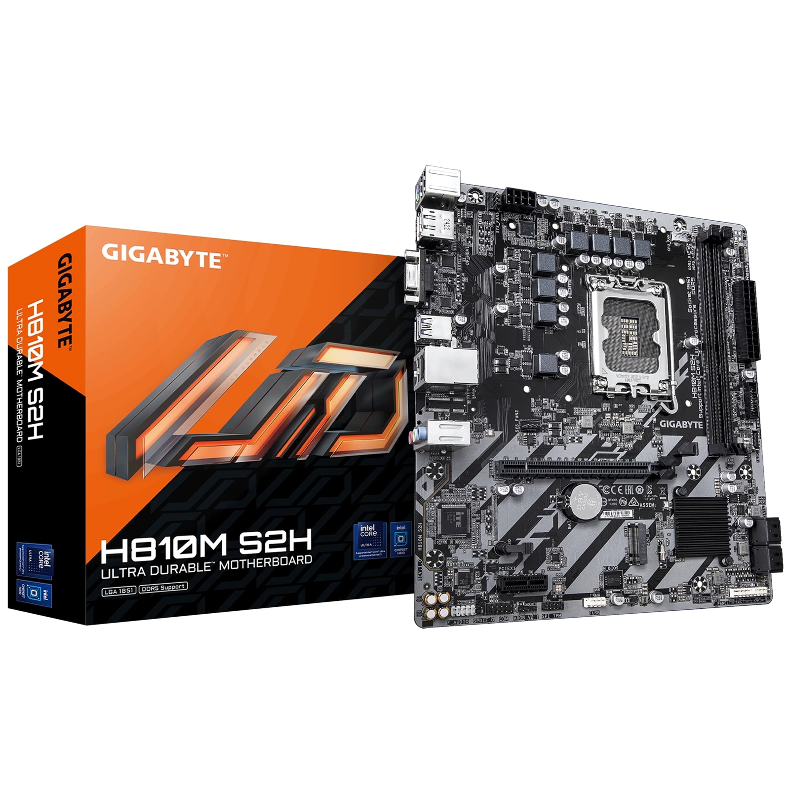 Gigabyte H810M S2H Intel 1851 Socket Motherboard, Micro-ATX, 2x DDR5 Slots, 1x M.2 Socket, GbE LAN, 1x D-Sub / 1x DisplayPort / 1x HDMI Port - Image 3
