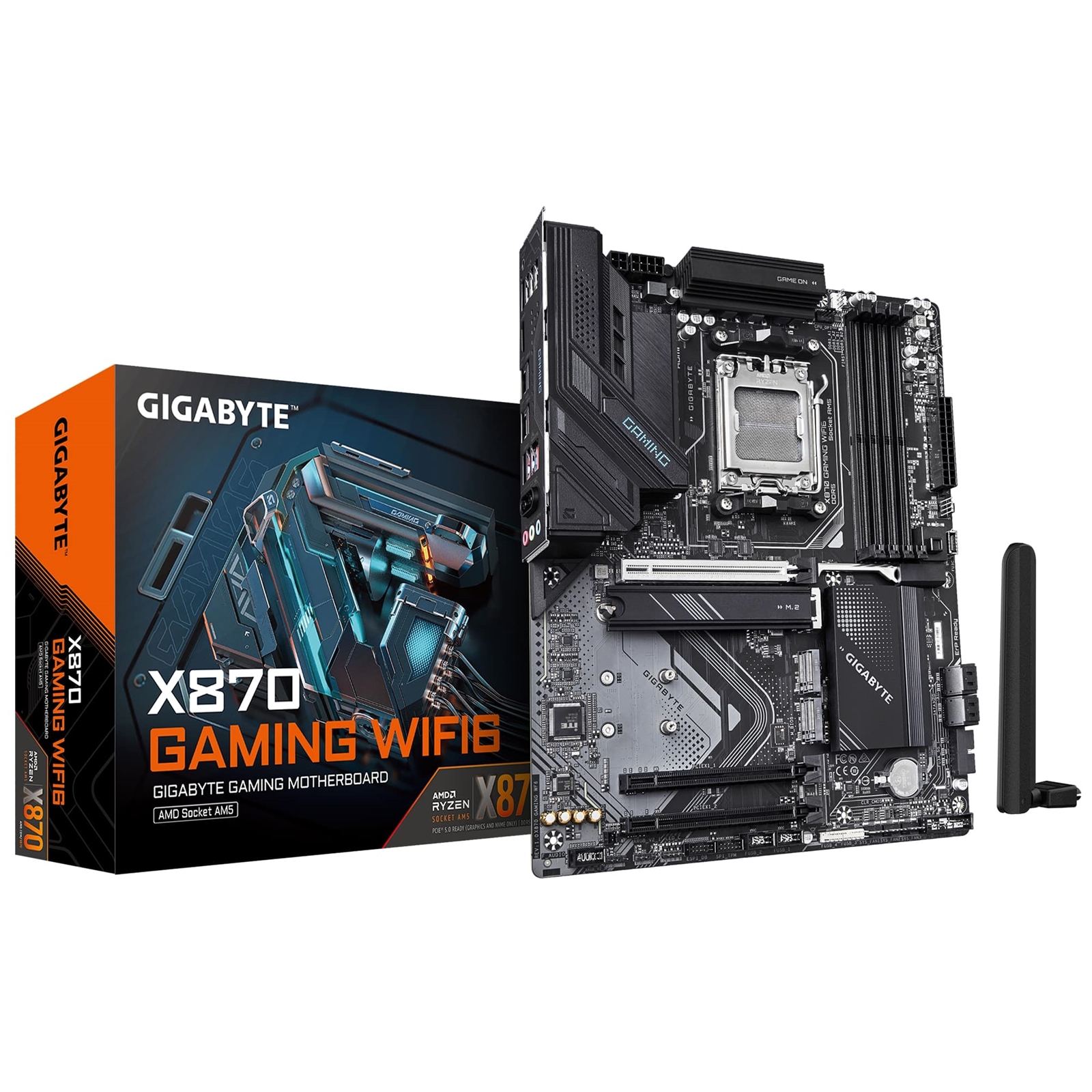 Gigabyte X870 GAMING WIFI6 AMD AM5 Socket Motherboard, ATX, 4x DDR5 Slots, 3x M.2 Sockets, Fitted I/O Shield, 2.5GbE LAN, Wi-Fi 6, 1x HDMI Port / 1x USB-C (USB4) - Image 3