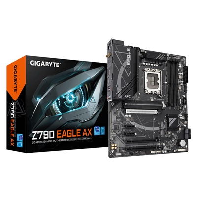 Gigabyte Z790 EAGLE AX Intel 1700 Socket Motherboard, ATX, 4x DDR5 Slots, 3x M.2 Sockets, Fitted I/O Shield, 2.5GbE LAN, Wi-Fi 6E, 1x DisplayPort / 1x HDMI Port - Image 3
