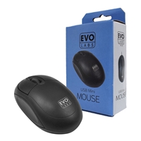 Evo Labs MO-001 Wired USB Mini Plug and Play Mouse, 800 DPI Optical Tracking, 3 Button with Scroll Wheel, Ambidextrous Design for PC / Mac / Laptop, Matte Black - Image 2
