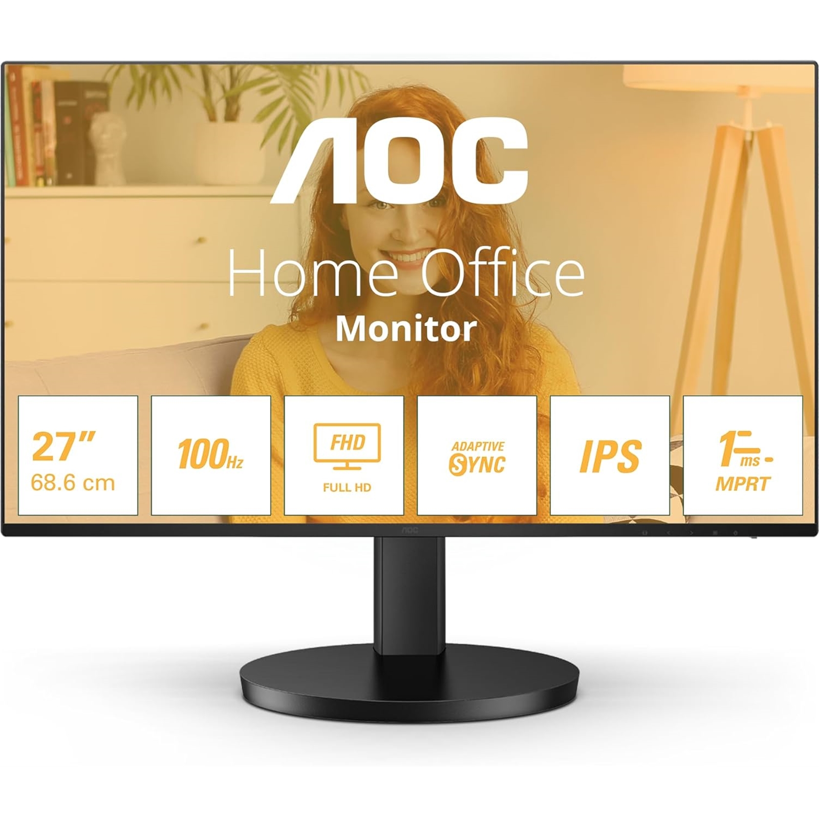 AOC 27B3HA2 27 Inch IPS Monitor, Widescreen, Full HD, VGA, HDMI, 1ms, 100Hz, Internal PSU, Speakers, VESA, Black - Image 4