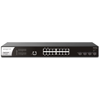 DrayTek VSPQ2200XB-K VigorSwitch PQ2200xb 16 Port 2.5 GbE POE+ Managed Layer 2+ Switch with 4x POE++ Ports and 4x 10GbE SFP+ Ports