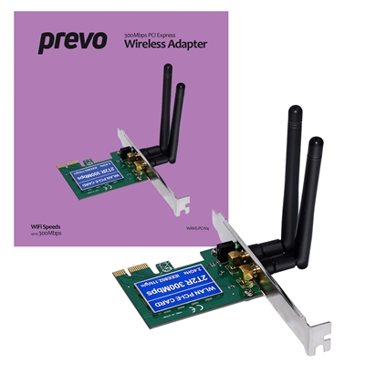 Prevo 300mbps N300 PCI Express Wireless Adapter with Additional Low Profile Bracket - Image 3