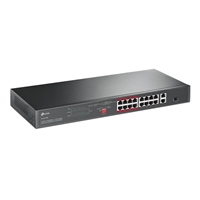 TP-Link TL-SL1218P 16-Port Metal 10/100 Mbps + 2-Port Gigabit Rackmount PoE Switch with 16-Port PoE+ (150W) - Image 4