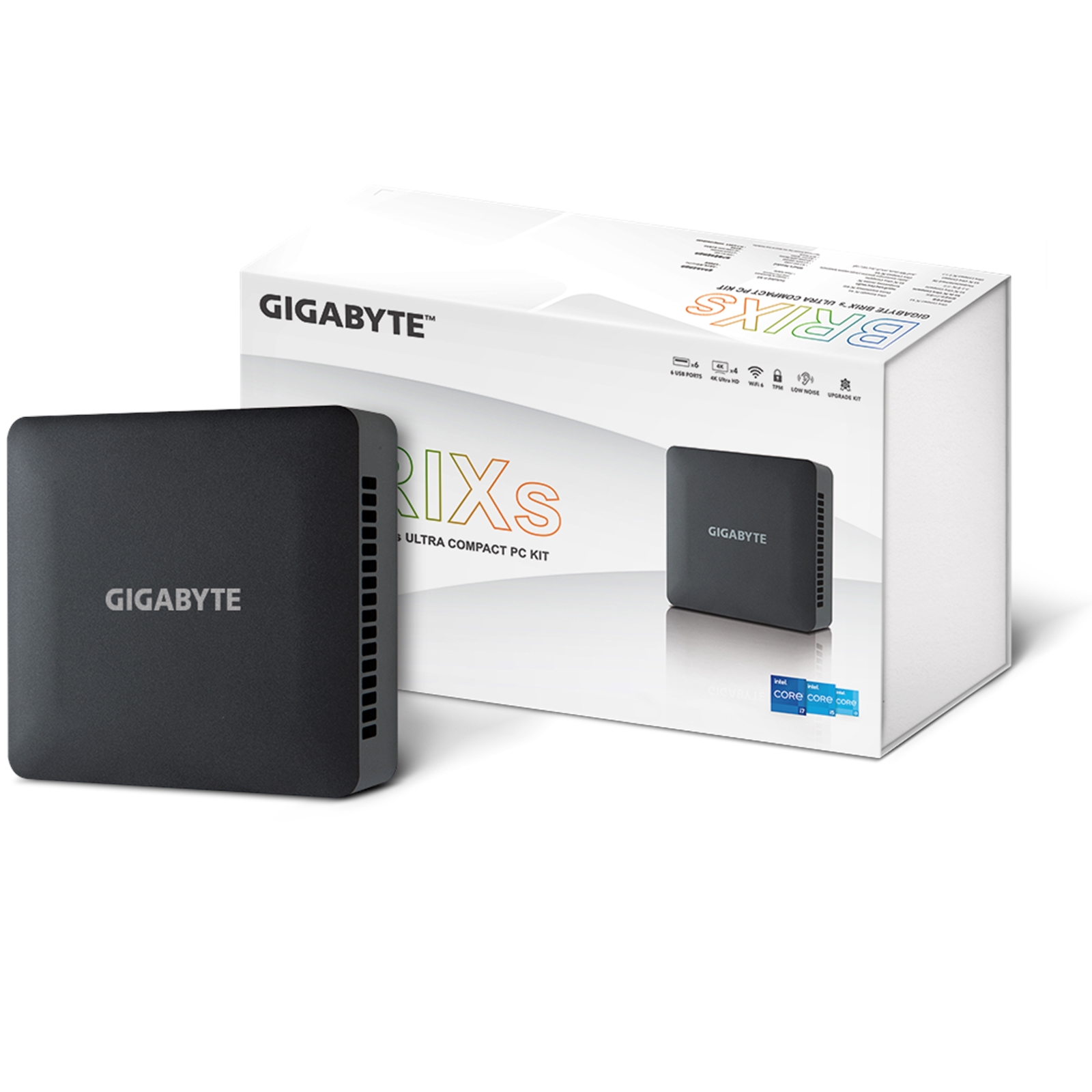 Gigabyte BRIX (GB-BRI7H-1355) Barebone Kit, Intel Core i7-1355U 5.0GHz 10 Core CPU, 2 x DDR4 SO-DIMM Slots, 1 x M.2 2280 Slot, 1x 2.5" SATA Slot, Wi-Fi 6 & Bluetooth 5.2 - Image 4