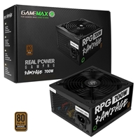 GAMEMAX RPG Rampage 700W PSU, 140mm Ultra Silent Fan, 80 PLUS Bronze, Non Modular, Flat Black Cables, Japanese TK Main Capacitor Fitted - Image 2