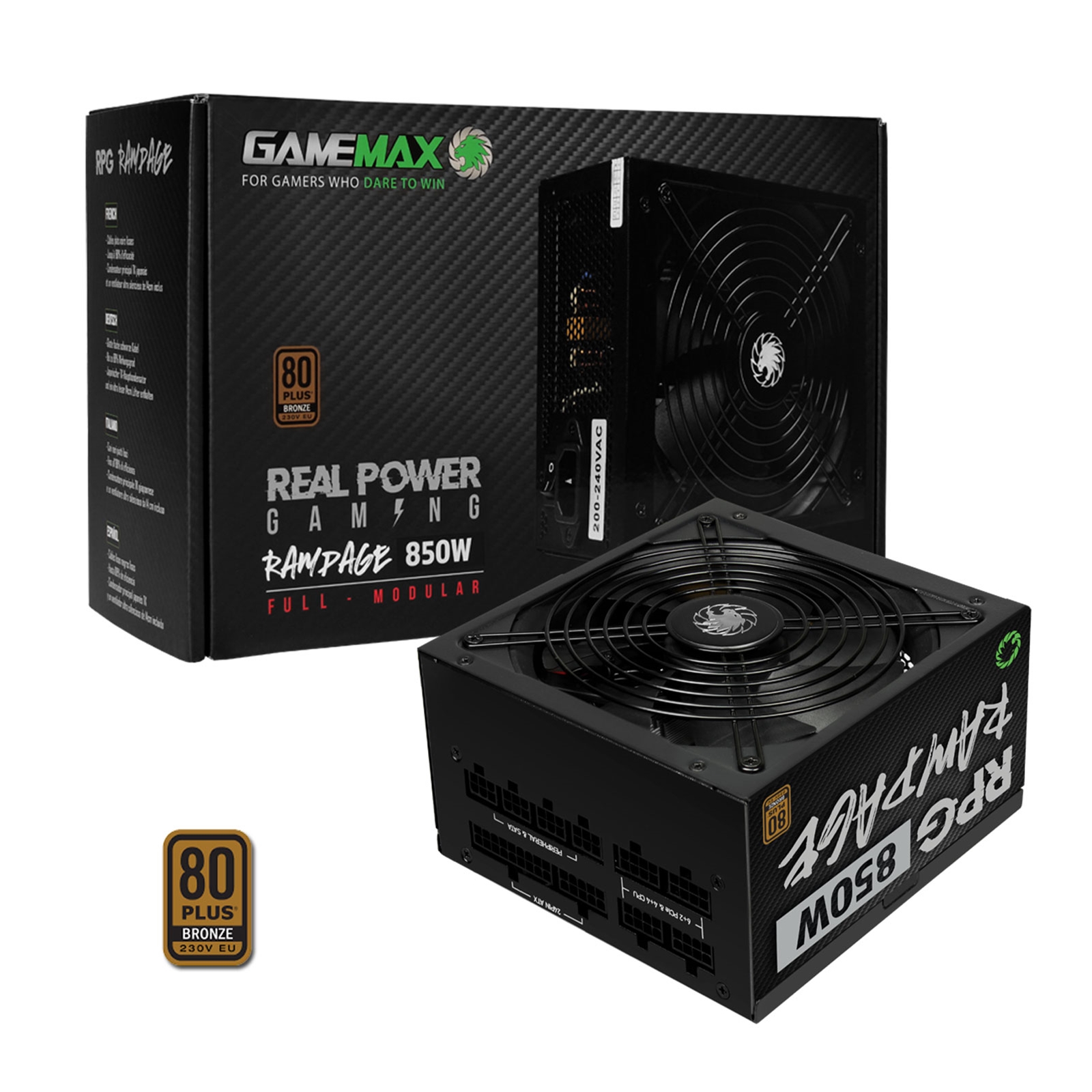 Gamemax RPG Rampage 850W Fully Modular 80 Plus Bronze PSU With 140mm FDB Fan - Image 4