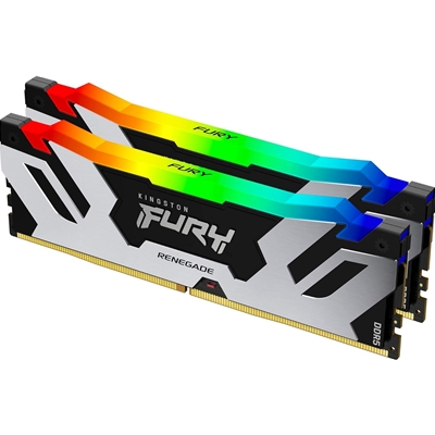 Kingston FURY Renegade KF564C32RSAK2-64 64GB (2x 32GB) DIMM System Memory, 6400MHz, DDR5, CL32, Silver, RGB, Intel XMP - Image 2