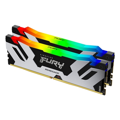 Kingston FURY Renegade KF560C32RSAK2-96 96GB (2x 48GB) DIMM System Memory, 6000MHz, DDR5, CL32, Silver, RGB, Intel XMP - Image 2