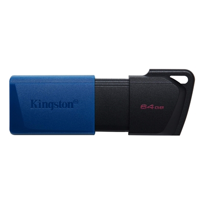 Kingston DataTraveler ExodiaM DTXM/64GB USB Flash Drive, 64GB, USB 3.2, Blue / Black, Moving Cap Design - Image 3