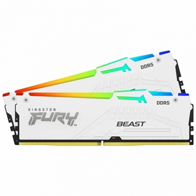 Kingston FURY Beast KF560C36BWE2AK2-32 32GB (2x 16GB) DIMM System Memory, 6000MHz, DDR5, CL36, White, RGB, Intel XMP, AMD EXPO - Image 2