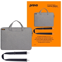 Prevo 15.6 Inch Laptop Bag, Cushioned Lining, With Shoulder Strap, Light Grey - Image 4