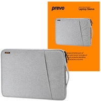 Prevo 14 Inch Laptop Sleeve, Side Pocket, Cushioned Lining, Light Grey - Image 4