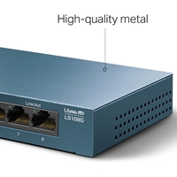TP-Link LiteWave LS108G 8-Port 10/100/1000Mbps Metal Gigabit Desktop Network Switch - Image 4