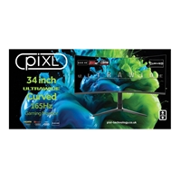 piXL CM34C7 34 Inch 165Hz UWQHD Quad HD Ultrawide Curved Gaming Monitor, with 1.5ms Response Time, 3440 x 1440 Resolution, HDMI, DisplayPort, USB-C, USB-B, USB-A x 2, Audio & Height Adjust - Image 7