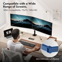 VonHaus Dual Monitor Stand for 13-32 Inch Screens, Twin Monitor Mount with Desk Clamp, Height Adjustable, Easy Assemble Stand with Full Tilt, Rotation & Swivel Arms, VESA 75x75 & 100x100mm - Image 5