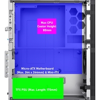 CiT S8i SFF Micro-ATX PC Case - 8.3L Compact Desktop Chassis, Brushed Front, 1 x 80mm Fan, 2 x USB 3.0, TFX PSU Support, Black - Image 7