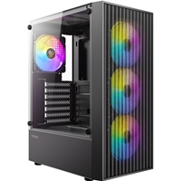 Antec AX27 RGB Elite Mid-Tower Gaming PC Case with Tempered Glass, Full Mesh Front Panel, 4 Pre-installed 120mm Fixed-RGB Fans, ATX/Micro-ATX/ITX Compatible, Black - Image 8