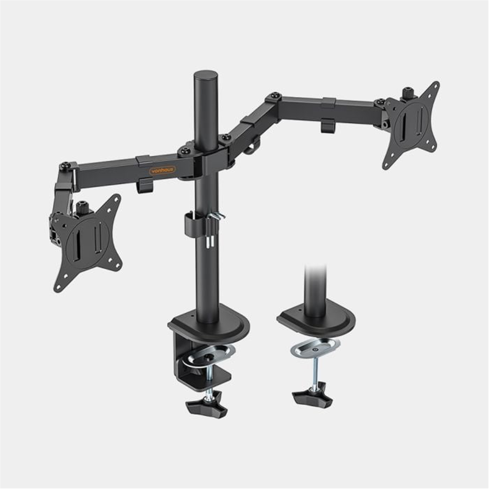 VonHaus Dual Monitor Stand for 13-32 Inch Screens, Twin Monitor Mount with Desk Clamp, Height Adjustable, Easy Assemble Stand with Full Tilt, Rotation & Swivel Arms, VESA 75x75 & 100x100mm - Image 3