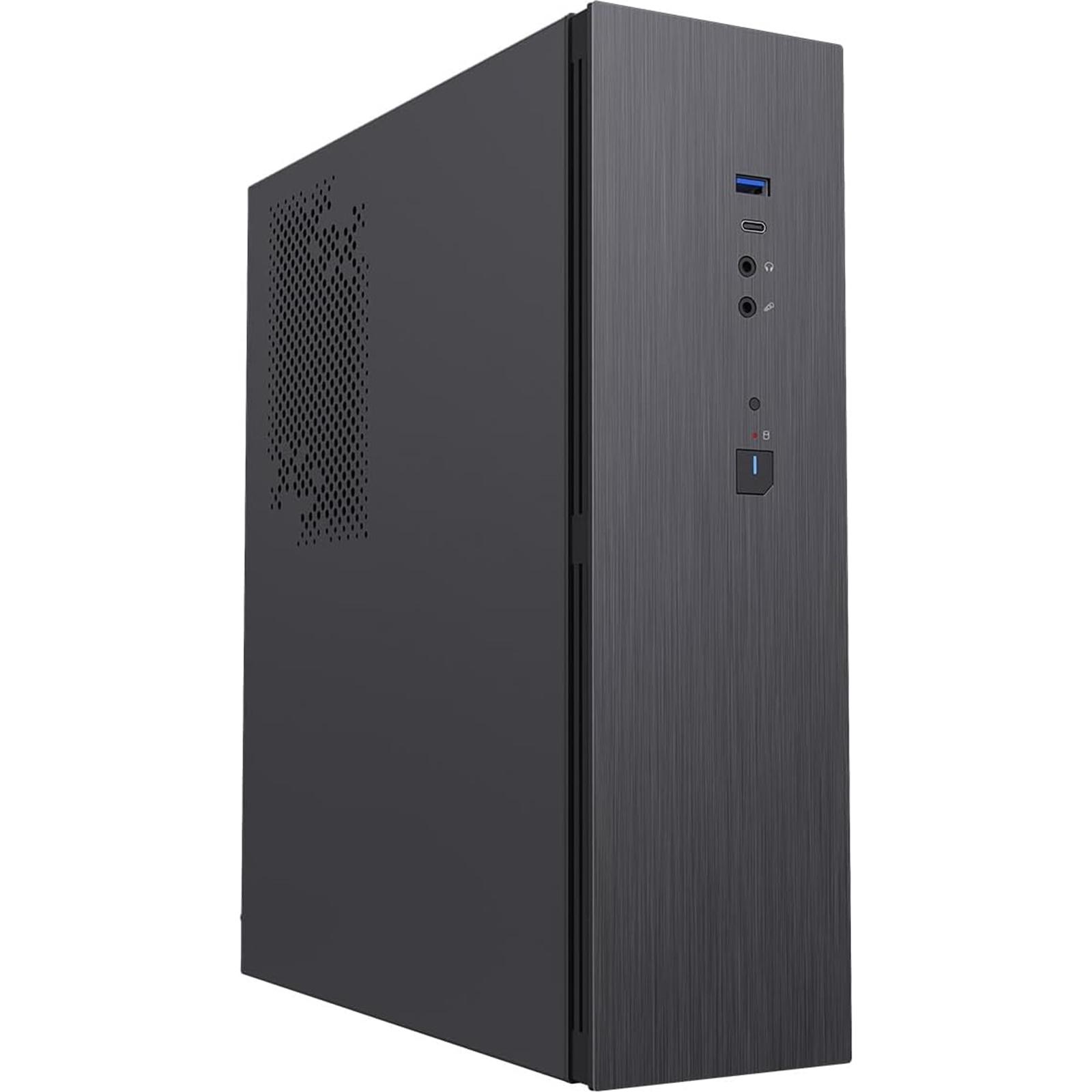 CiT S8i SFF Micro-ATX PC Case - 8.3L Compact Desktop Chassis, Brushed Front, 1 x 80mm Fan, 2 x USB 3.0, TFX PSU Support, Black - Image 3