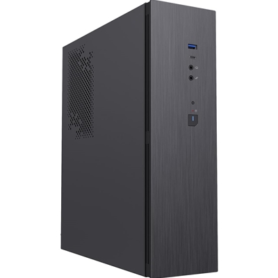 CiT S8i SFF Micro-ATX PC Case - 8.3L Compact Desktop Chassis, Brushed Front, 1 x 80mm Fan, 2 x USB 3.0, TFX PSU Support, Black - Image 2