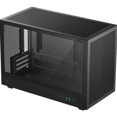 DeepCool CH260 Micro-ATX Case, High-Airflow Compact PC Case with Tempered Glass Panel, USB-C Port, Supports 360mm Radiator, ATX PSU, Black - Image 2