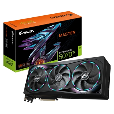 Gigabyte NVIDIA GeForce RTX 5070 Ti AORUS MASTER 16GB GDDR7 Graphics Card, 8960 CUDA Cores, 2588 MHz Core Clock, Triple Fan, RGB, 3x DisplayPorts / 1x HDMI Port - Image 2