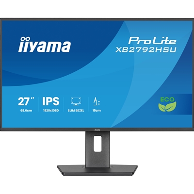 iiyama XB2792HSU-B1 27-Inch Eco IPS LCD, 120Hz, 1ms, Eyesafe & EyeComfort Certified, 1920x1080, 300 cd/m (2) Brightness, 1x HDMI,1 x DisplayPort, 2 x USB, 2 x 2W Speakers, TCO10, TUV-GS, Epeat Silver, Height Adjustable Stand - Image 2