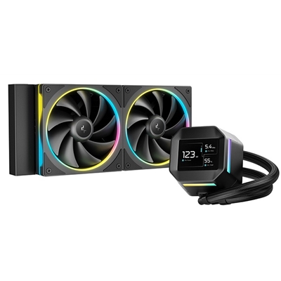 DeepCool LM240 Liquid CPU Cooler with 2.4" IPS Display, 240mm AIO, Dual 120mm ARGB Fans, Anti-Leak Technology, PWM Pump, Intel LGA 1851/1700 & AMD AM5 Compatible, Black - Image 2