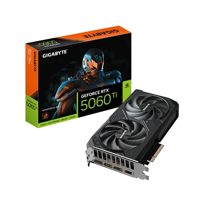 GeForce RTX 5060 Ti WINDFORCE 16GB GDDR7 Graphics Card, 4608 CUDA Cores, 2572 MHz Core Clock, Dual Fan, 3x DisplayPorts / 1x HDMI Port - Image 2