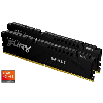 Kingston FURY Beast KF556C36BBEK2-32 32GB (2x 16GB) DIMM System Memory, 5600MHz, DDR5, CL36, Black, Intel XMP, AMD EXPO - Image 2