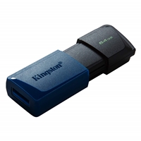 Kingston DataTraveler ExodiaM DTXM/64GB USB Flash Drive, 64GB, USB 3.2, Blue / Black, Moving Cap Design - Image 4