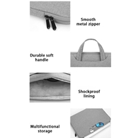 Prevo 14 Inch Laptop Sleeve, Side Pocket, Cushioned Lining, Black - Image 6