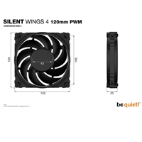 be quiet! Silent Wings 4 PWM Black Fan, 120mm, 1600RPM, 4-Pin PWM Fan Connector, Black Frame, Black Blades, Optimized Fan Blades for High End Performance, 2 Mounting Options - Image 7