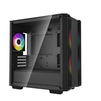 DeepCool CC360 ARGB, Black, Mini Tower Chassis w/ Tempered Glass Window, 3x 120mm ARGB Fans, USB 3.0, mATX/mITX - Image 4